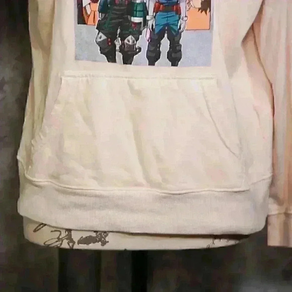 My Hero Academia yellow hooded sweatshirt size M elasticized cuffs and waist kan - Picture 4 of 8